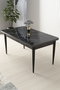 Hanah Home Mesa de Comedor de Mármol Negro